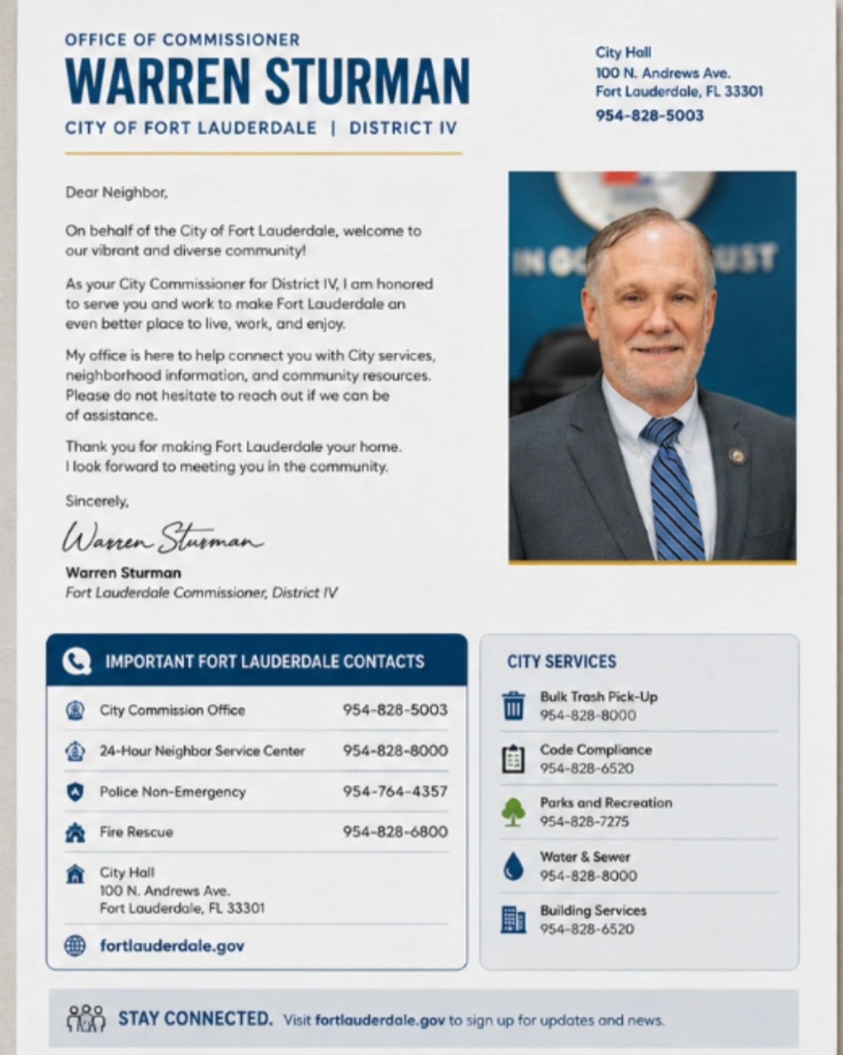 Fort Lauderdale resident guide with city contacts and services